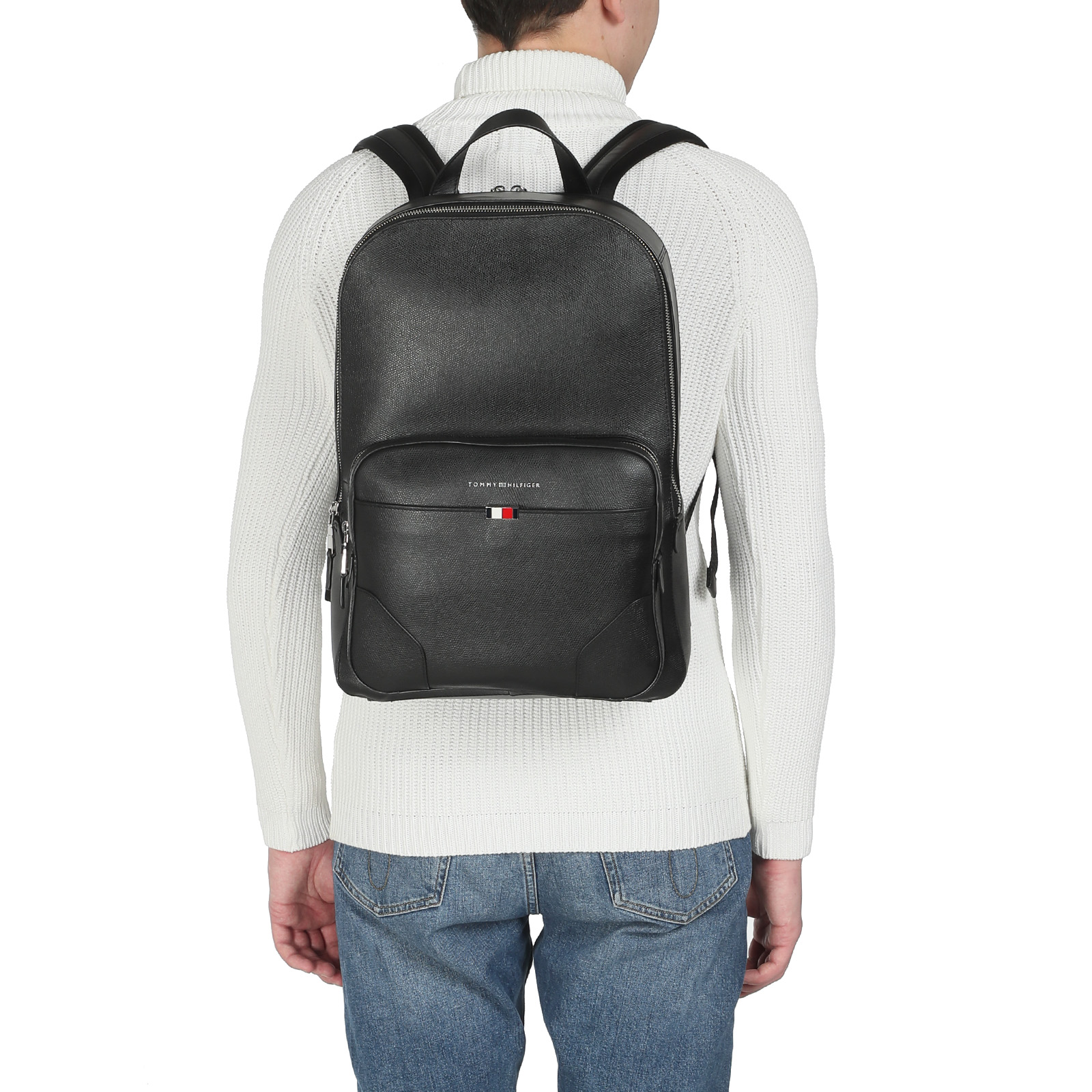 tommy backpack leather