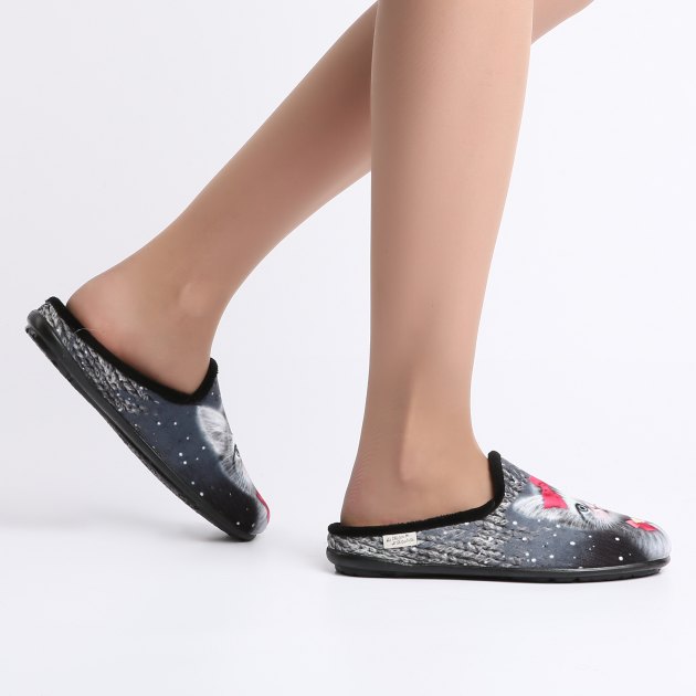 Женская домашняя обувь LA MAISON DE L'ESPADRILLE, Артикул RV9026, темно-серый | 1705159. Ракурс 8