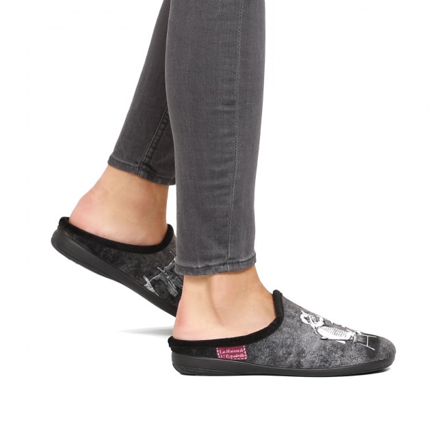 Женская домашняя обувь LA MAISON DE L'ESPADRILLE, Артикул RV6754, темно-серый | 1899129. Ракурс 8