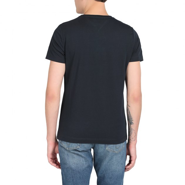Мужская футболка TOMMY HILFIGER TOMMY LOGO TEE, Артикул MW0MW11465, темно-синий | 2096892. Ракурс 2