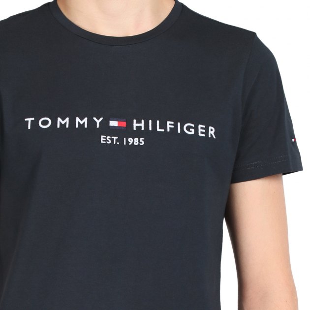 Мужская футболка TOMMY HILFIGER TOMMY LOGO TEE, Артикул MW0MW11465, темно-синий | 2096892. Ракурс 3