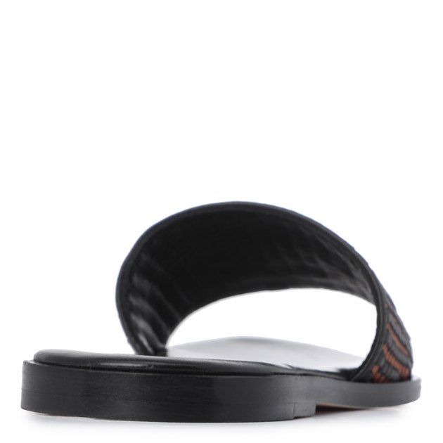 Женские шлепанцы DRAGON, Артикул INTERLACED V SANDAL, черный | 2342864. Ракурс 2