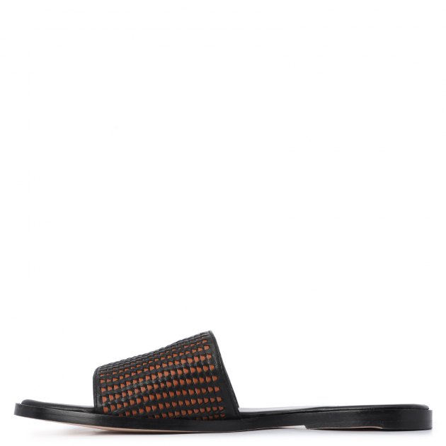 Женские шлепанцы DRAGON, Артикул INTERLACED V SANDAL, черный | 2342864. Ракурс 3