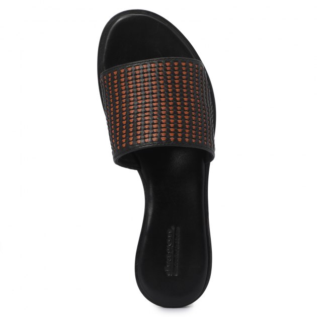 Женские шлепанцы DRAGON, Артикул INTERLACED V SANDAL, черный | 2342864. Ракурс 5
