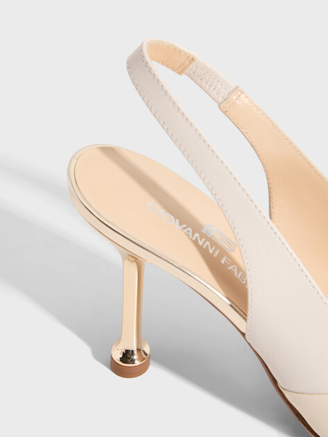 Женские туфли с открытой пяткой (слинг-бэк) GIOVANNI FABIANI, Артикул G810, светло-бежевый | 2343809. Ракурс 3