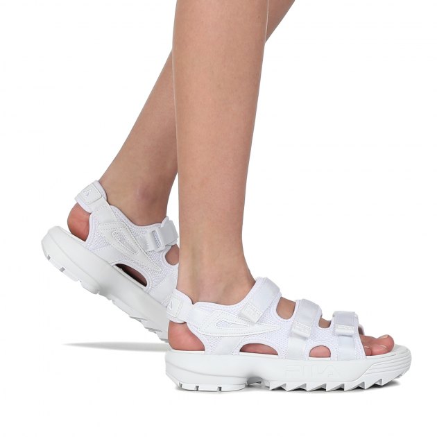 White fila disruptor sandals top