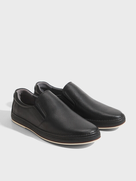 Мужские слипоны TENDANCE, Артикул RS18420-1, черный | 2573829. Ракурс 3