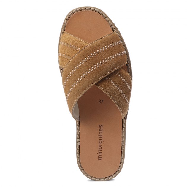 Женские шлепанцы MINORQUINES, Артикул AVARCA MULE, светло-коричневый | 2574309. Ракурс 3