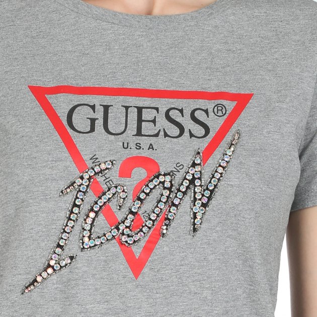 Женская футболка GUESS SS CN ICON TEE, Артикул W1RI25I3Z00, серый | 2622172. Ракурс 3