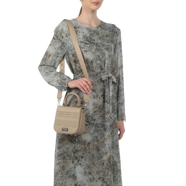 Женская сумка с ручкой FERRE COLLEZIONI, Артикул MFD1V9, серо-бежевый | 2624864. Ракурс 6