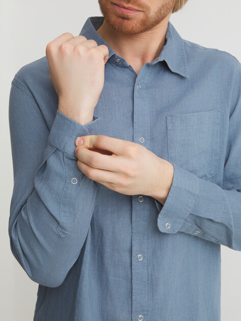 Мужская рубашка MAISON DAVID, Артикул SHIRT, сине-серый | 2768395. Ракурс 3 Мужская рубашка MAISON DAVID, Артикул SHIRT, сине-серый | 2768395. Ракурс 3