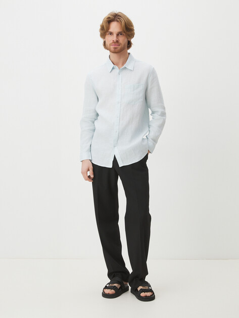 Мужская рубашка MAISON DAVID, Артикул SHIRT, бледно-голубой | 2768416. Ракурс 2 Мужская рубашка MAISON DAVID, Артикул SHIRT, бледно-голубой | 2768416. Ракурс 2