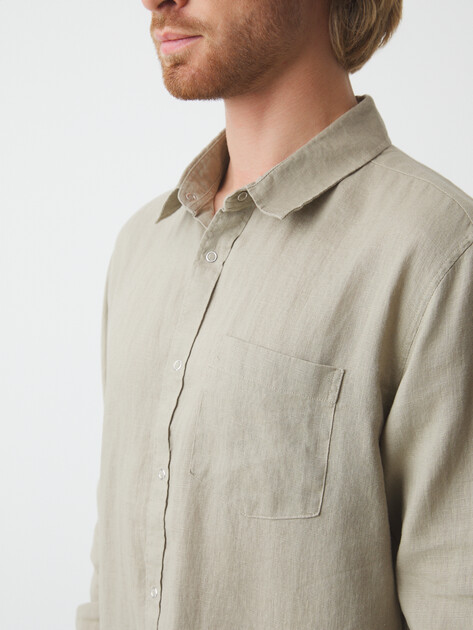 Мужская рубашка MAISON DAVID, Артикул SHIRT, зеленовато-бежевый | 2768437. Ракурс 3 Мужская рубашка MAISON DAVID, Артикул SHIRT, зеленовато-бежевый | 2768437. Ракурс 3