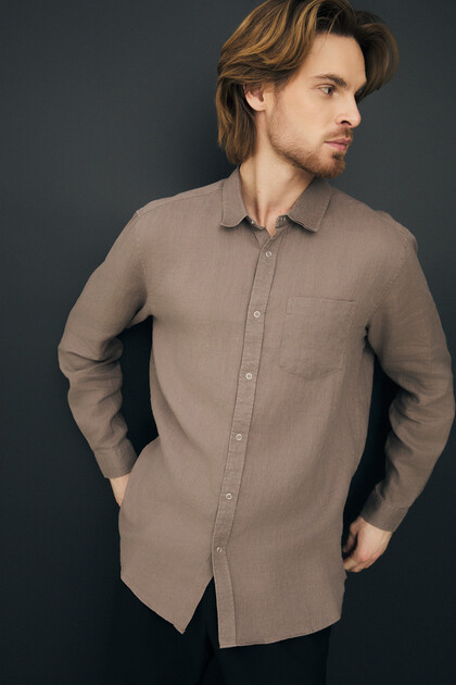Мужская рубашка MAISON DAVID, Артикул SHIRT, серо-коричневый | 2768451. Ракурс 5 Мужская рубашка MAISON DAVID, Артикул SHIRT, серо-коричневый | 2768451. Ракурс 5
