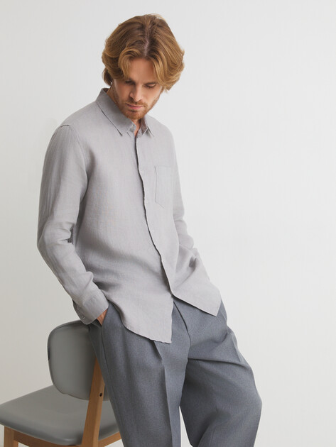 Мужская рубашка MAISON DAVID, Артикул SHIRT, коричнево-серый | 2768458. Ракурс 5 Мужская рубашка MAISON DAVID, Артикул SHIRT, коричнево-серый | 2768458. Ракурс 5
