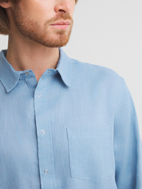 Мужская рубашка MAISON DAVID, Артикул SHIRT, серовато-голубой | 2768513. Ракурс 3 Мужская рубашка MAISON DAVID, Артикул SHIRT, серовато-голубой | 2768513. Ракурс 3