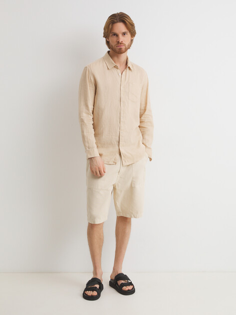 Мужская рубашка MAISON DAVID, Артикул SHIRT, бежевый | 2768528. Ракурс 2 Мужская рубашка MAISON DAVID, Артикул SHIRT, бежевый | 2768528. Ракурс 2