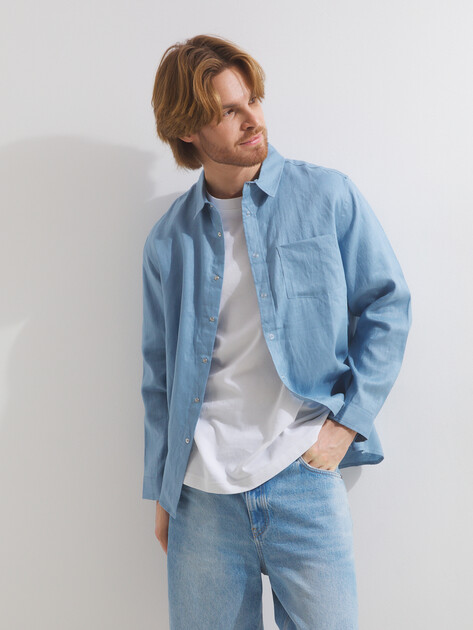 Мужская рубашка MAISON DAVID, Артикул SHIRT, серо-голубой | 2768569. Ракурс 6 Мужская рубашка MAISON DAVID, Артикул SHIRT, серо-голубой | 2768569. Ракурс 6