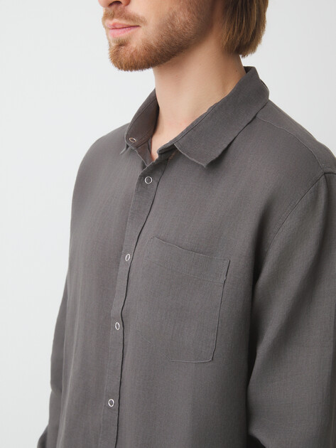 Мужская рубашка MAISON DAVID, Артикул SHIRT, серовато-коричневый | 2768679. Ракурс 3 Мужская рубашка MAISON DAVID, Артикул SHIRT, серовато-коричневый | 2768679. Ракурс 3