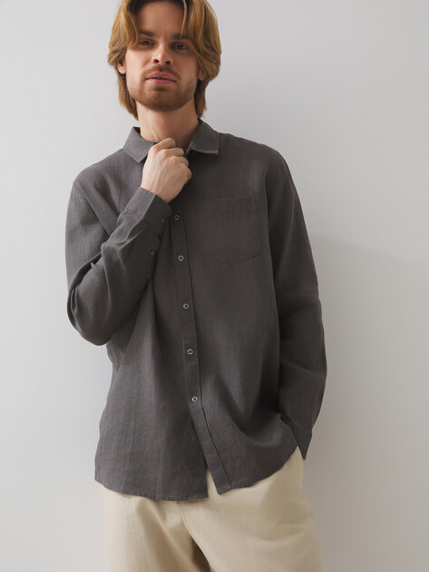 Мужская рубашка MAISON DAVID, Артикул SHIRT, серовато-коричневый | 2768679. Ракурс 5 Мужская рубашка MAISON DAVID, Артикул SHIRT, серовато-коричневый | 2768679. Ракурс 5