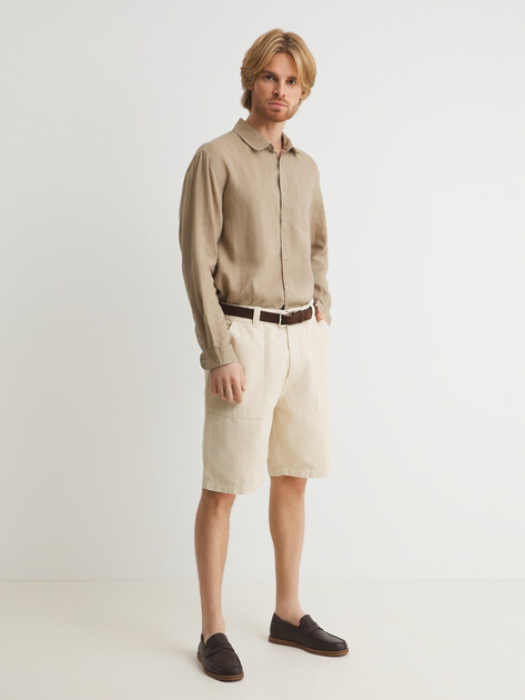 Мужская рубашка MAISON DAVID, Артикул SHIRT, зеленовато-бежевый | 2768695. Ракурс 2 Мужская рубашка MAISON DAVID, Артикул SHIRT, зеленовато-бежевый | 2768695. Ракурс 2
