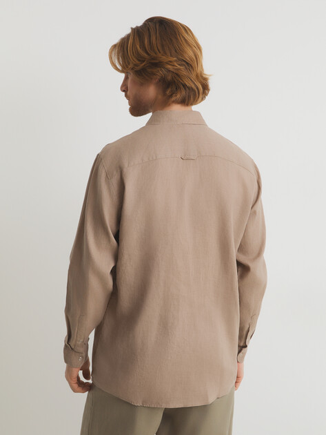 Мужская рубашка MAISON DAVID, Артикул SHIRT, темно-бежевый | 2768716. Ракурс 4 Мужская рубашка MAISON DAVID, Артикул SHIRT, темно-бежевый | 2768716. Ракурс 4