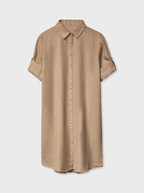 Женское платье-рубашка MAISON DAVID, Артикул DRESS, зеленовато-бежевый | 2770108. Ракурс 6
