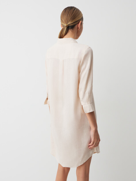 Женское платье-рубашка MAISON DAVID, Артикул DRESS, молочно-бежевый | 2770150. Ракурс 4 Женское платье-рубашка MAISON DAVID, Артикул DRESS, молочно-бежевый | 2770150. Ракурс 4
