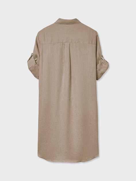 Женское платье-рубашка MAISON DAVID, Артикул DRESS, зелено-коричневый | 2770157. Ракурс 6