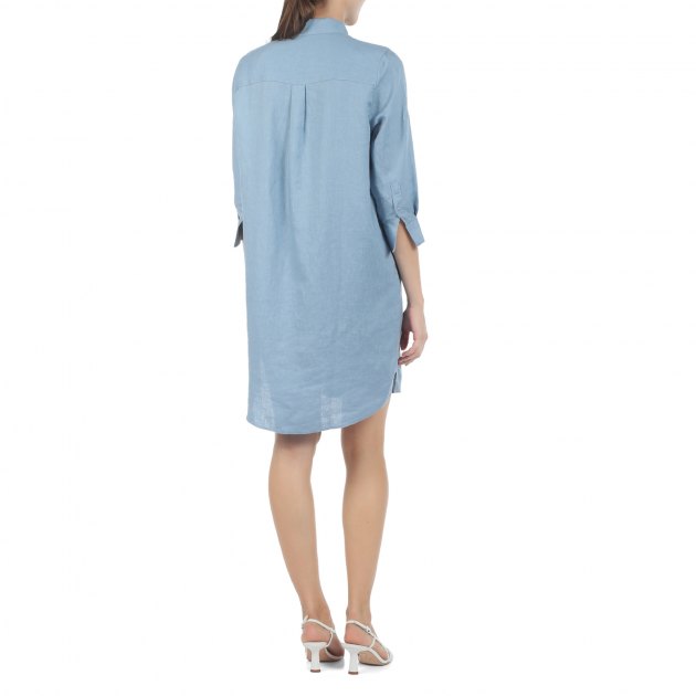 Женское платье-рубашка MAISON DAVID, Артикул DRESS, серо-голубой | 2770178. Ракурс 2