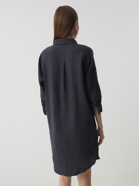 Женское платье-рубашка MAISON DAVID, Артикул DRESS, антрацитово-серый | 2770220. Ракурс 4 Женское платье-рубашка MAISON DAVID, Артикул DRESS, антрацитово-серый | 2770220. Ракурс 4