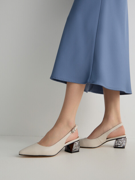 Женские туфли с открытой пяткой (слинг-бэк) TENDANCE, Артикул F311-61930, молочно-белый | 2875622. Ракурс 8