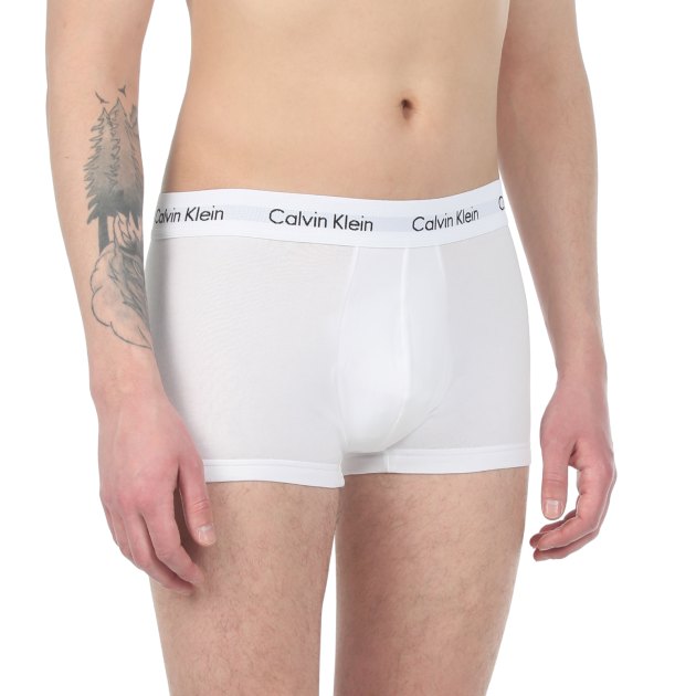 Мужские трусы 3 шт. CALVIN KLEIN 3P LOW RISE TRUNK, Артикул 0000U2664G, белый | 2907726. Ракурс 4