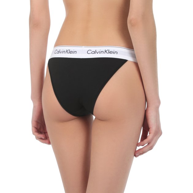 Женские трусы CALVIN KLEIN HIGH LEG TANGA, Артикул 000QF4977A, черный | 2907734. Ракурс 2