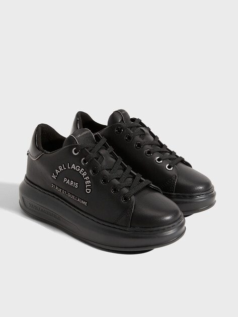 Женские кеды KARL LAGERFELD KAPRI Metal Maison Karl Logo, Артикул KL62539, черный | 2994040. Ракурс 3