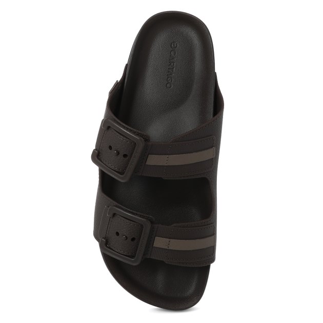 Мужские шлепанцы CARTAGO MILAO SLIDE AD, Артикул 11617, темно-коричневый | 3143690. Ракурс 2