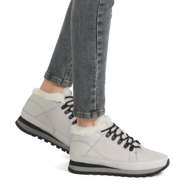 Женские высокие кроссовки MAISON DAVID, Артикул N196A-02A, бежево-серый | 3145378. Ракурс 4