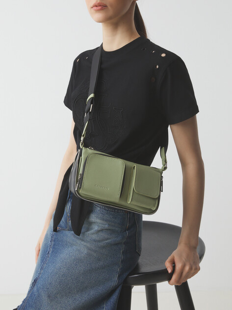 Кросс-боди CALZETTI, Артикул DOUBLE, зеленый | 3155377. Ракурс 2 Кросс-боди CALZETTI, Артикул DOUBLE, зеленый | 3155377. Ракурс 2
