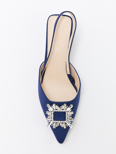 Женские туфли с открытой пяткой (слингбэк) TENDANCE, Артикул V1133-18, темно-синий | 3200340. Ракурс 5