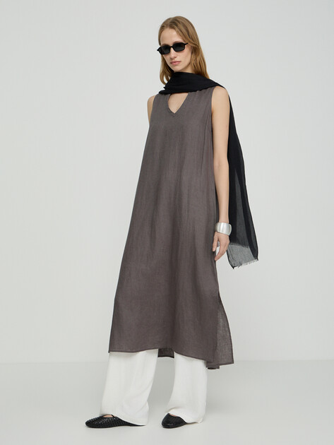 Женское платье MAISON DAVID, Артикул DRESS-2, серо-коричневый | 3210665. Ракурс 5