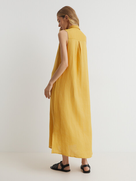 Женское платье MAISON DAVID, Артикул DRESS-2, темно-желтый | 3210883. Ракурс 4