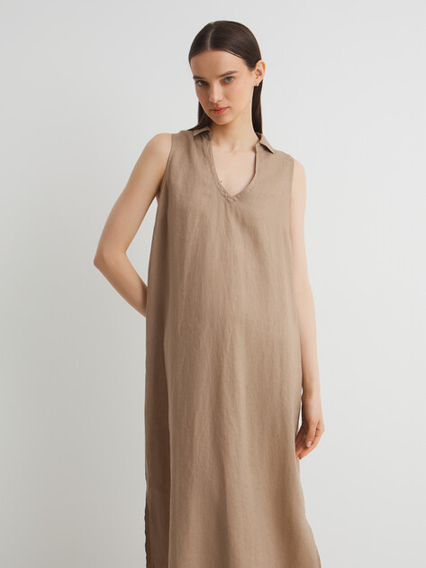 Женское платье MAISON DAVID, Артикул DRESS-2, темно-бежевый | 3210890. Ракурс 2