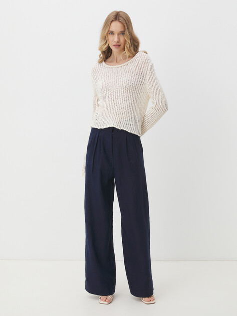 Женские брюки палаццо MAISON DAVID, Артикул ML2102, темно-синий | 3211275. Ракурс 2