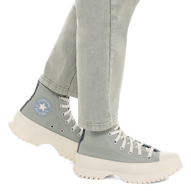 Женские высокие кеды CONVERSE CHUCK TAYLOR ALL STAR LUGGED 2.0, Артикул A03809, серо-зеленый | 3221178. Ракурс 4