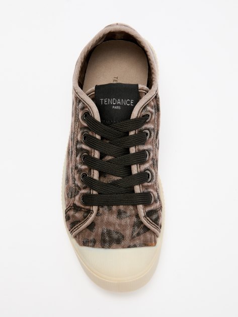 Женские кеды из денима TENDANCE, Артикул FP351-1, коричневый | 3225327. Ракурс 4