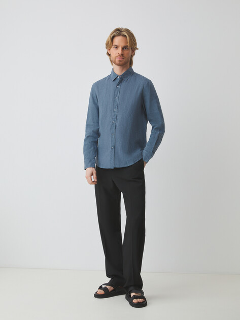 Мужская рубашка MAISON DAVID, Артикул ML2120, сине-серый | 3232682. Ракурс 2