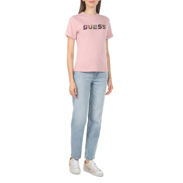 Женские джинсы мом GUESS MOM JEAN, Артикул W2YA21D4NH6, голубой | 3244596. Ракурс 5