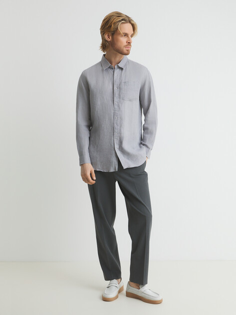 Мужская рубашка MAISON DAVID, Артикул SHIRT, нейтральный серый | 3267169. Ракурс 2 Мужская рубашка MAISON DAVID, Артикул SHIRT, нейтральный серый | 3267169. Ракурс 2