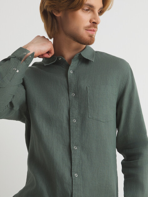 Мужская рубашка MAISON DAVID, Артикул SHIRT, темно-зеленый | 3267238. Ракурс 5 Мужская рубашка MAISON DAVID, Артикул SHIRT, темно-зеленый | 3267238. Ракурс 5