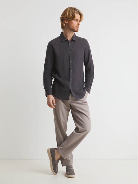 Мужская рубашка MAISON DAVID, Артикул SHIRT, серо-коричневый | 3267260. Ракурс 2 Мужская рубашка MAISON DAVID, Артикул SHIRT, серо-коричневый | 3267260. Ракурс 2